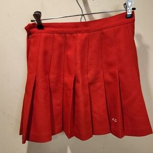 HEAD Vibrant Red Pleated Tennis Mini Skirt S